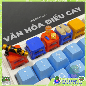 Keycap Ghế Nhựa – Điếu Cầy – Trà đá bật lửa – Dép tổ ong