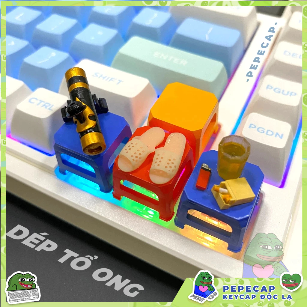 Keycap Ghế Nhựa - Điếu Cầy - Trà đá bật lửa - Dép tổ ong 3 Keycap Ghế Nhựa - Điếu Cầy - Trà đá bật lửa - Dép tổ ong - Ảnh 3
